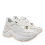 Ζευγάρι γυναικεία λευκά sneakers Renato Garini, όψη τριών τετάρτων