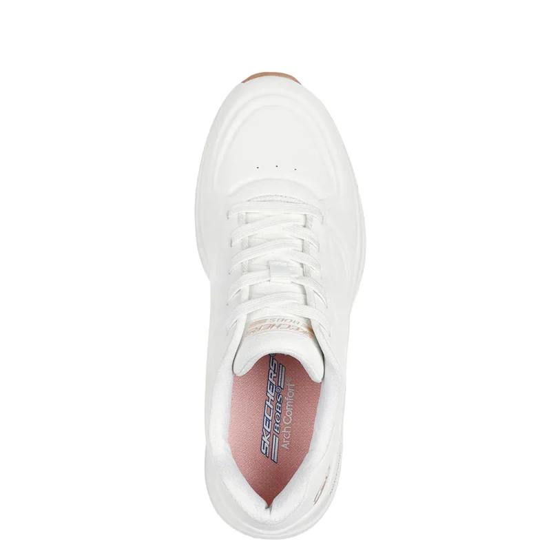 Γυναικεία sneakers Skechers Bobs 117560 Λευκά όπως φοριούνται, άνωθεν όψη