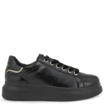 Γυναικεία sneakers Renato Garini X119R0582G73 Μαύρο Σπαστό Καστόρι σε πλάγια όψη