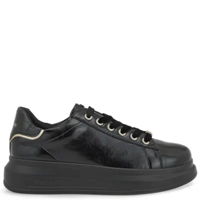 Γυναικεία sneakers Renato Garini X119R0582G73 Μαύρο Σπαστό Καστόρι σε πλάγια όψη