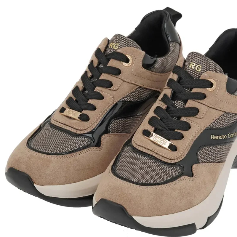 Λεπτομέρεια υφάσματος πλατίνα γυναικείων sneakers Renato Garini X119R164414Y