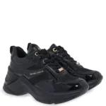 Γυναικεία sneakers Renato Garini X119R164429Z Μαύρο Βερνί Σπαστό Μαύρο — πλήρης όψη ζευγαριού