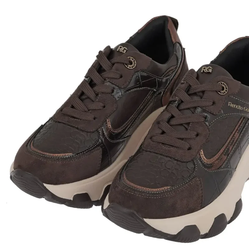 Λεπτομέρεια στάμπας μπρονζέ γυναικείων sneakers Renato Garini X119R2083AF7