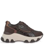 Γυναικεία sneakers Renato Garini X119R2083AF7 Καφέ Στάμπα Μπρονζέ σε πλάγια όψη