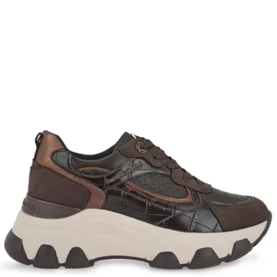 Γυναικεία sneakers Renato Garini X119R2083AF7 Καφέ Στάμπα Μπρονζέ σε πλάγια όψη