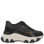 Γυναικεία sneakers Renato Garini X119R2083AG2 Μαύρο Στάμπα Λεοπάρ σε πλάγια όψη