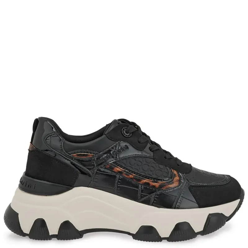 Γυναικεία sneakers Renato Garini X119R2083AG2 Μαύρο Στάμπα Λεοπάρ σε πλάγια όψη