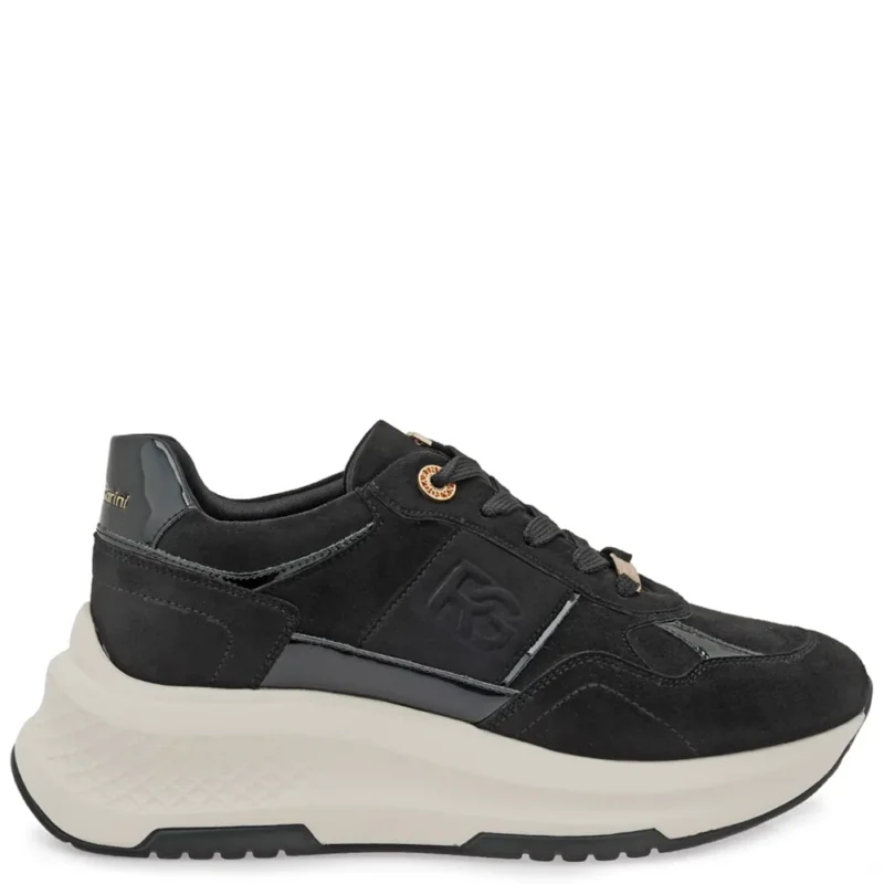 gynaikeia-sneakers-renato-garini-X119R3543004-mayro-kastori-plai Γυναικεία sneakers Renato Garini X119R3543004 Μαύρο Καστόρι σε πλάγια όψη