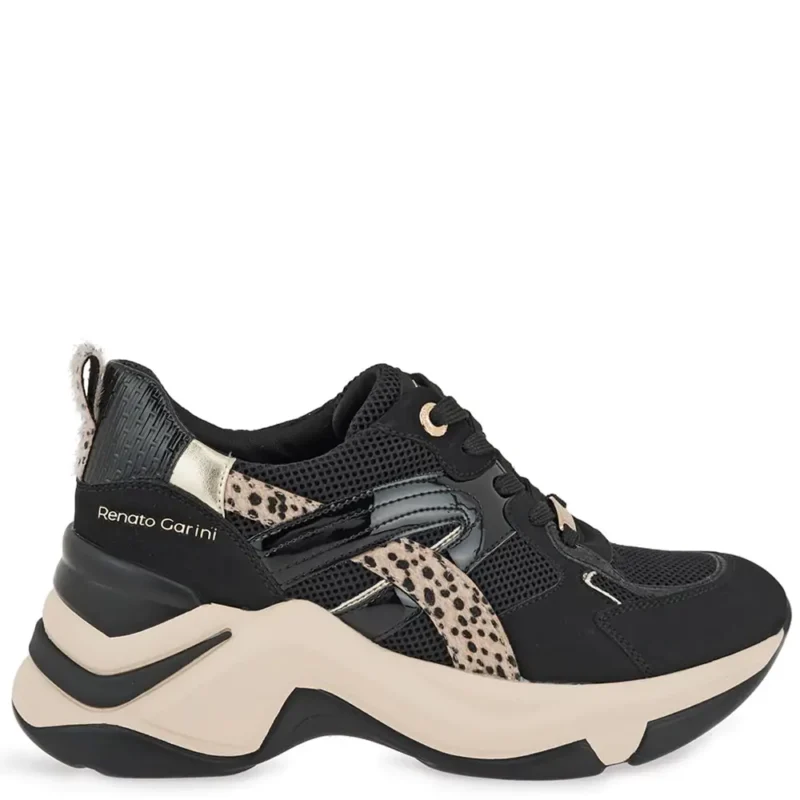 gynaikeia-sneakers-renato-garini-X119R62732R5-mayro-nubuk-leopar-pony-plai Γυναικεία sneakers Renato Garini X119R62732R5 Μαύρο Nubuck Λεοπάρ Πόνυ σε πλάγια όψη
