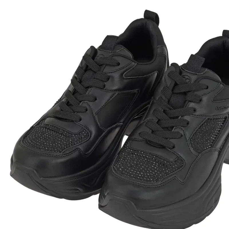 Λεπτομέρεια ένθετων strass γυναικείων sneakers Renato Garini X119R7103171