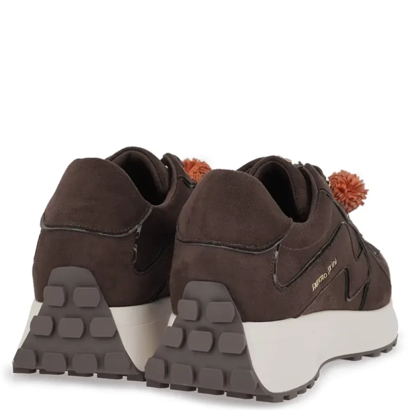 Γυναικεία sneakers Renato Garini X119R8043AF2 Καφέ Καστόρι Καφέ Βερνί — πίσω όψη
