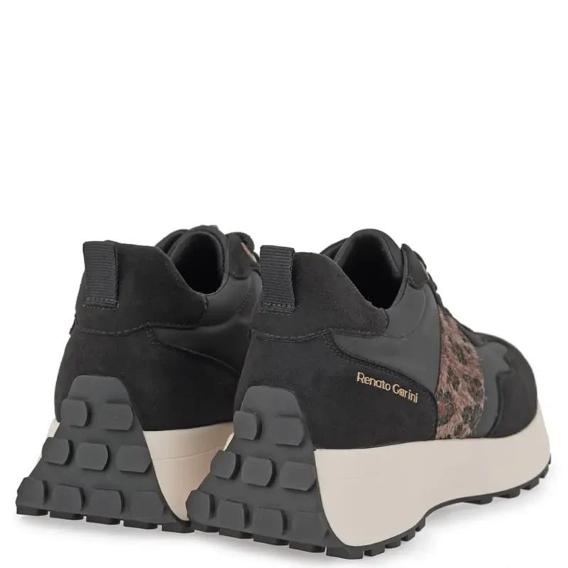 Γυναικεία sneakers Renato Garini X119R8073019 Μαύρο Λεοπάρ — πίσω όψη