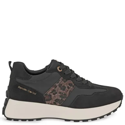 Γυναικεία sneakers Renato Garini X119R8073019 Μαύρο Λεοπάρ σε πλάγια όψη