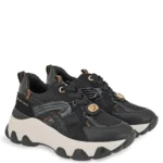 Γυναικεία sneakers Renato Garini X119R81033M0 Μαύρο Λεοπάρ Βερνί — πλήρης όψη ζευγαριού