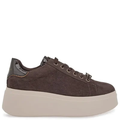 Γυναικεία sneakers Renato Garini X119R8853AF2 Καφέ Καστόρι Βερνί σε πλάγια όψη