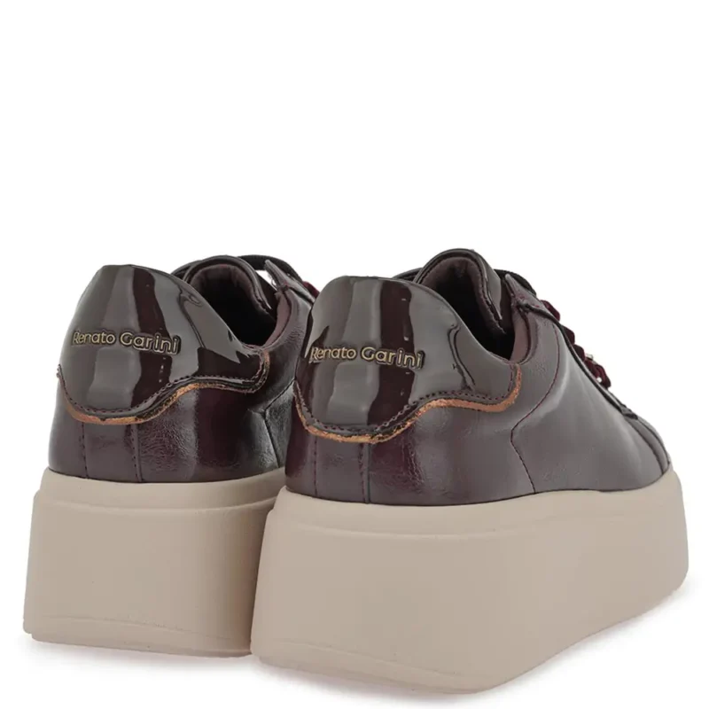 Γυναικεία sneakers Renato Garini X119R8853AM8 Μπορντό Σπαστό Βερνί — πίσω όψη