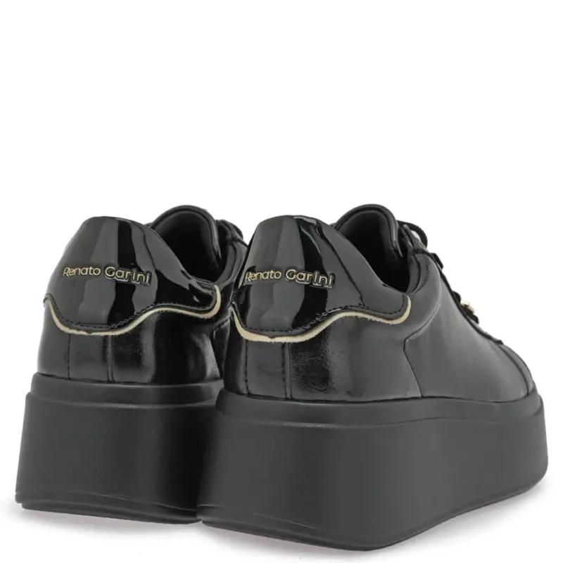 Γυναικεία sneakers Renato Garini X119R8853AW5 Μαύρο Σπαστό Βερνί — πίσω όψη
