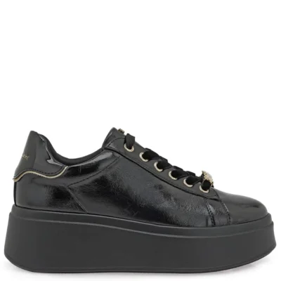 Γυναικεία sneakers Renato Garini X119R8853AW5 Μαύρο Σπαστό Βερνί σε πλάγια όψη