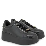 Γυναικεία sneakers Renato Garini X119R8853AW5 Μαύρο Σπαστό Βερνί — πλήρης όψη ζευγαριού
