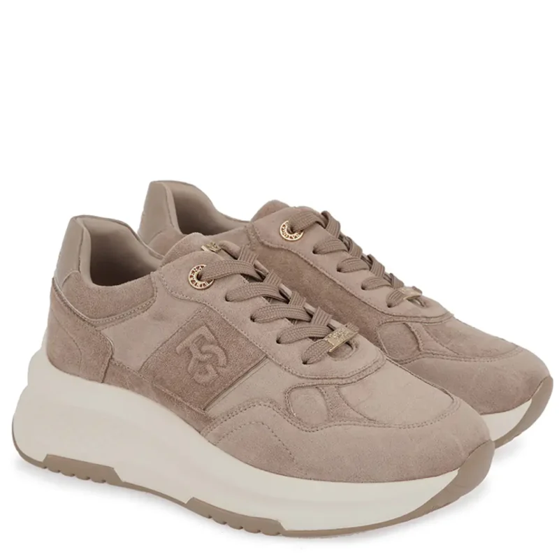 Γυναικεία sneakers Renato Garini X119R3543AF6 Μπεζ Κροκό Καστόρι — πλήρης όψη ζευγαριού