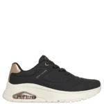 Γυναικεία sneakers Skechers 177799 Uno Flex Μαύρα blk σε πλάγια όψη