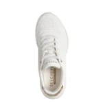 Γυναικεία sneakers Skechers 177799 Uno Flex Λευκά wht όπως φοριούνται, άνωθεν όψη