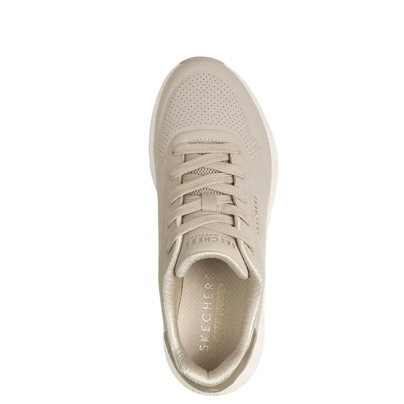 Γυναικεία sneakers Skechers 190265 NAT Μπεζ όπως φοριούνται, επάνω όψη