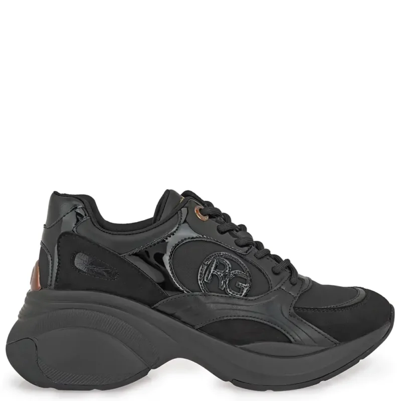 gynaikeia-sneakers-renato-garini-X119R6513001-mayro-plai Γυναικεία sneakers Renato Garini X119R6513001 Μαύρο σε πλάγια όψη